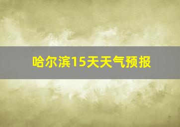 哈尔滨15天天气预报