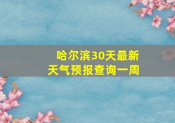 哈尔滨30天最新天气预报查询一周