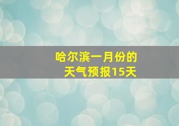 哈尔滨一月份的天气预报15天