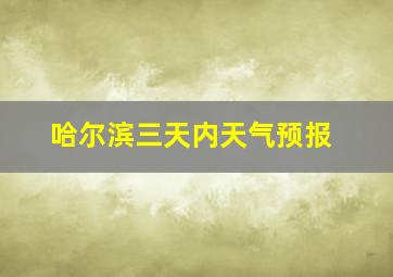 哈尔滨三天内天气预报