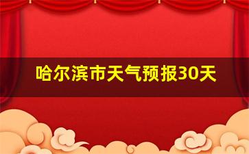 哈尔滨市天气预报30天