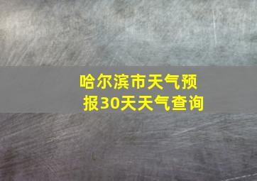 哈尔滨市天气预报30天天气查询