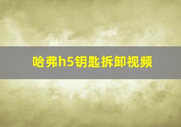 哈弗h5钥匙拆卸视频