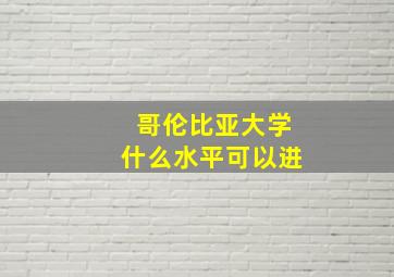 哥伦比亚大学什么水平可以进