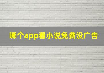 哪个app看小说免费没广告