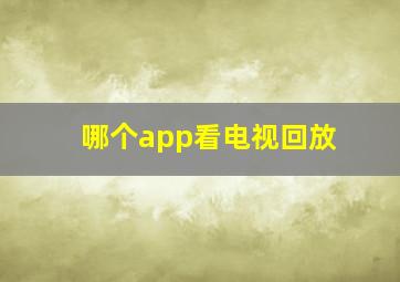 哪个app看电视回放