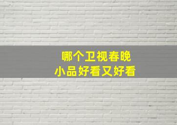 哪个卫视春晚小品好看又好看