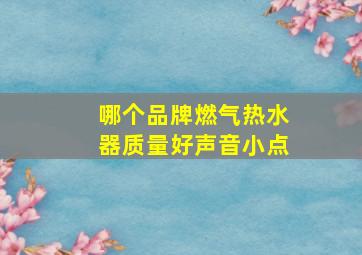 哪个品牌燃气热水器质量好声音小点