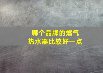 哪个品牌的燃气热水器比较好一点