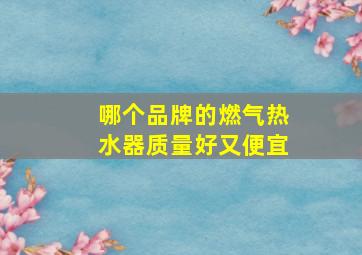 哪个品牌的燃气热水器质量好又便宜