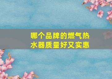 哪个品牌的燃气热水器质量好又实惠