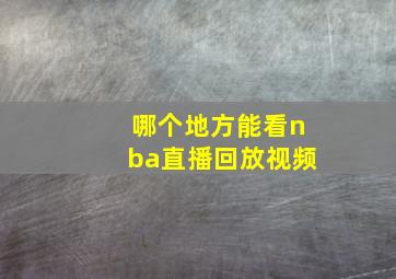 哪个地方能看nba直播回放视频