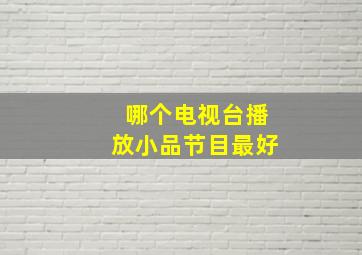 哪个电视台播放小品节目最好