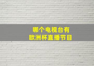 哪个电视台有欧洲杯直播节目