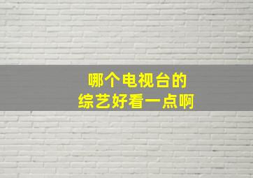 哪个电视台的综艺好看一点啊