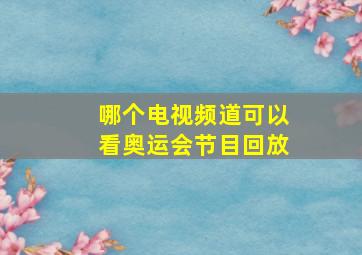 哪个电视频道可以看奥运会节目回放