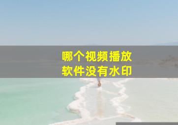 哪个视频播放软件没有水印