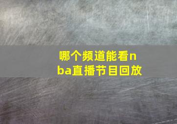 哪个频道能看nba直播节目回放