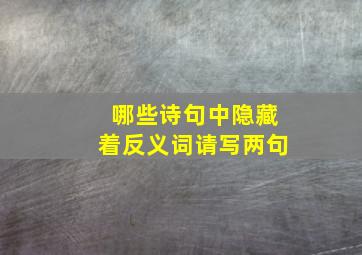 哪些诗句中隐藏着反义词请写两句