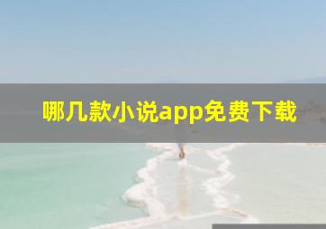 哪几款小说app免费下载