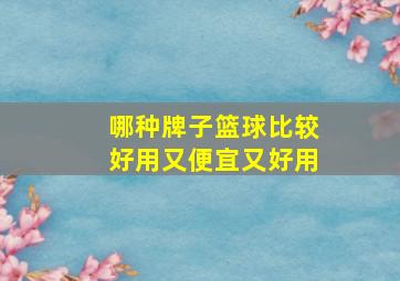 哪种牌子篮球比较好用又便宜又好用