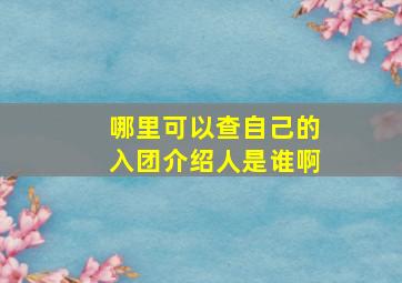 哪里可以查自己的入团介绍人是谁啊