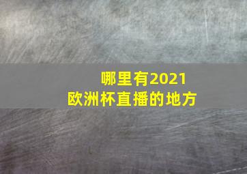 哪里有2021欧洲杯直播的地方