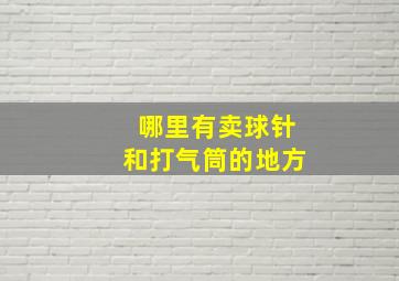 哪里有卖球针和打气筒的地方