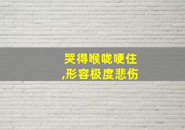 哭得喉咙哽住,形容极度悲伤