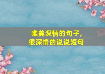 唯美深情的句子,很深情的说说短句