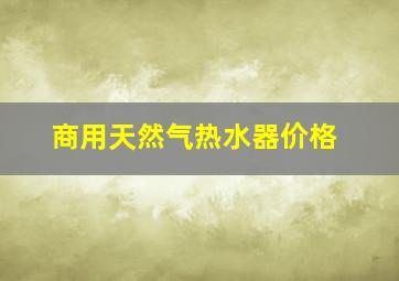 商用天然气热水器价格