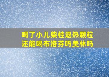 喝了小儿柴桂退热颗粒还能喝布洛芬吗美林吗