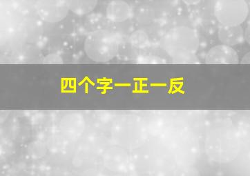 四个字一正一反