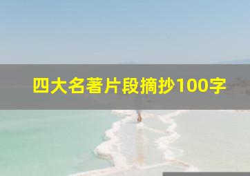 四大名著片段摘抄100字