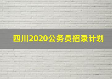 四川2020公务员招录计划