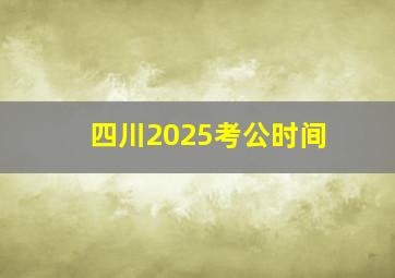 四川2025考公时间