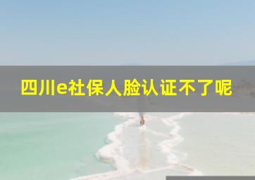 四川e社保人脸认证不了呢