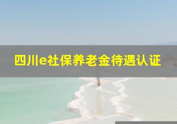 四川e社保养老金待遇认证