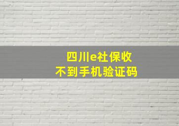 四川e社保收不到手机验证码