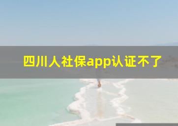 四川人社保app认证不了