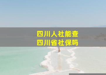 四川人社能查四川省社保吗