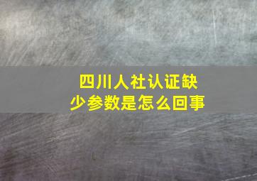 四川人社认证缺少参数是怎么回事