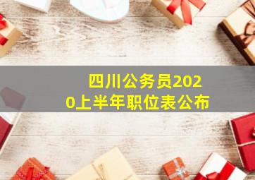 四川公务员2020上半年职位表公布