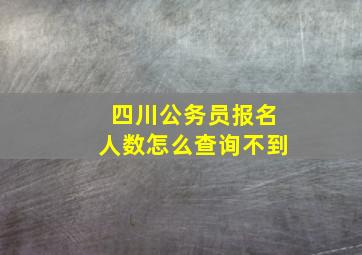 四川公务员报名人数怎么查询不到