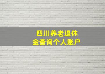 四川养老退休金查询个人账户