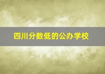 四川分数低的公办学校