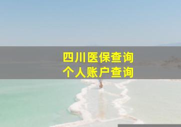 四川医保查询个人账户查询