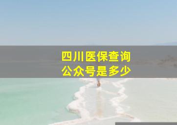 四川医保查询公众号是多少