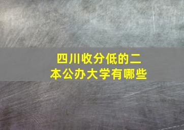 四川收分低的二本公办大学有哪些