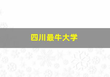 四川最牛大学